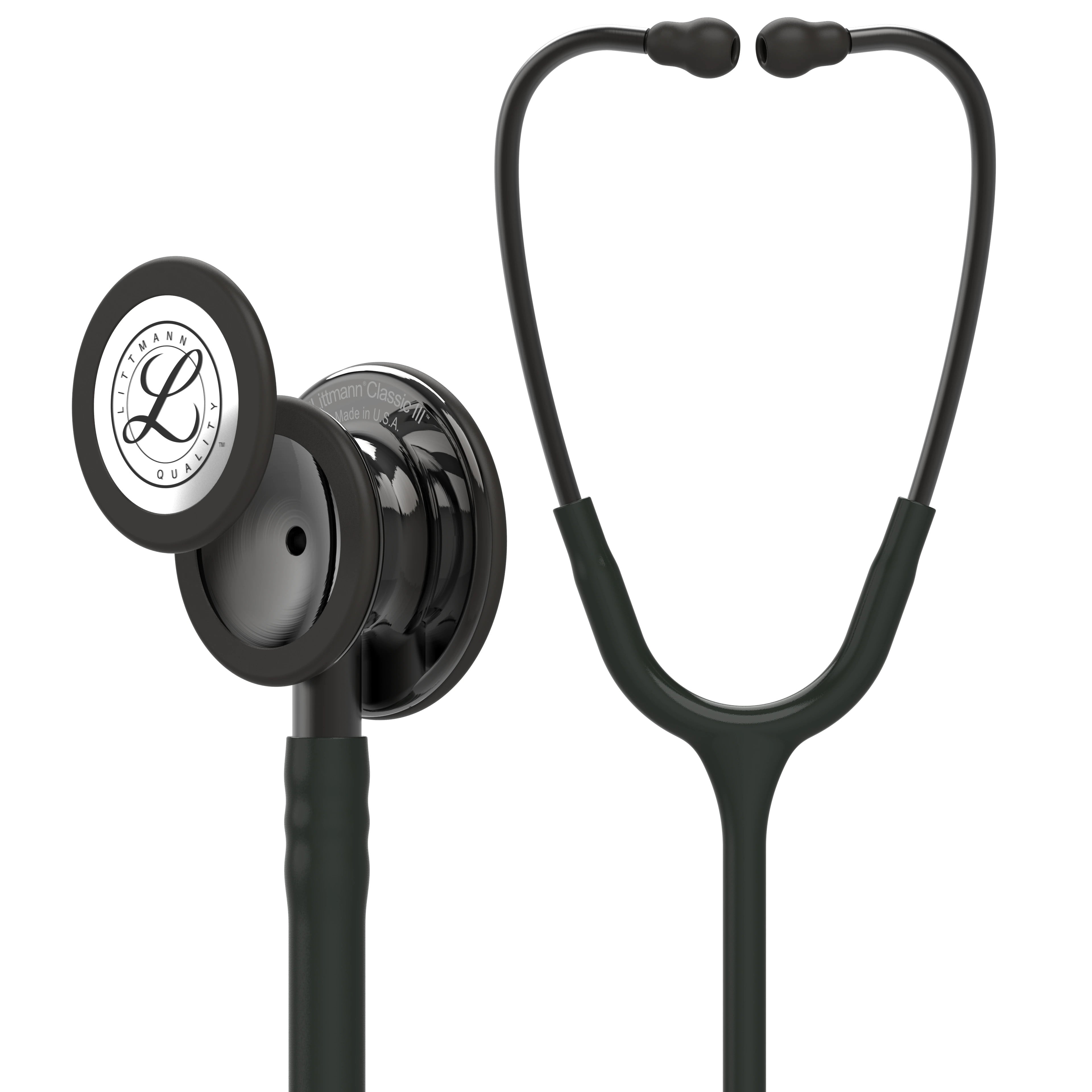 3M Littmann Classic III Stethoscope, Smoke-Finish, Black Tube, 27 inch, 5811