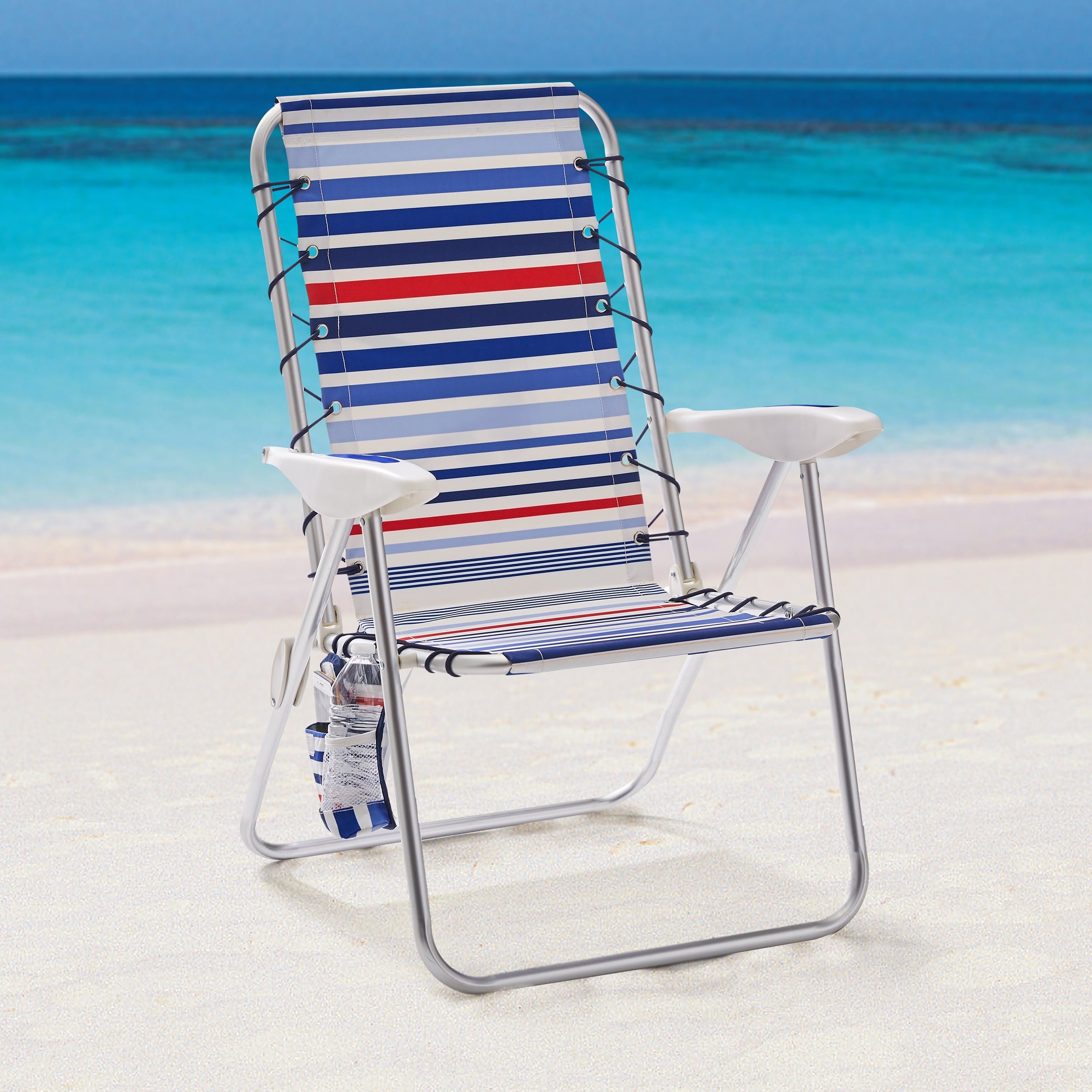 2-Pack Mainstays Reclining Bungee Beach Chair, Teal
