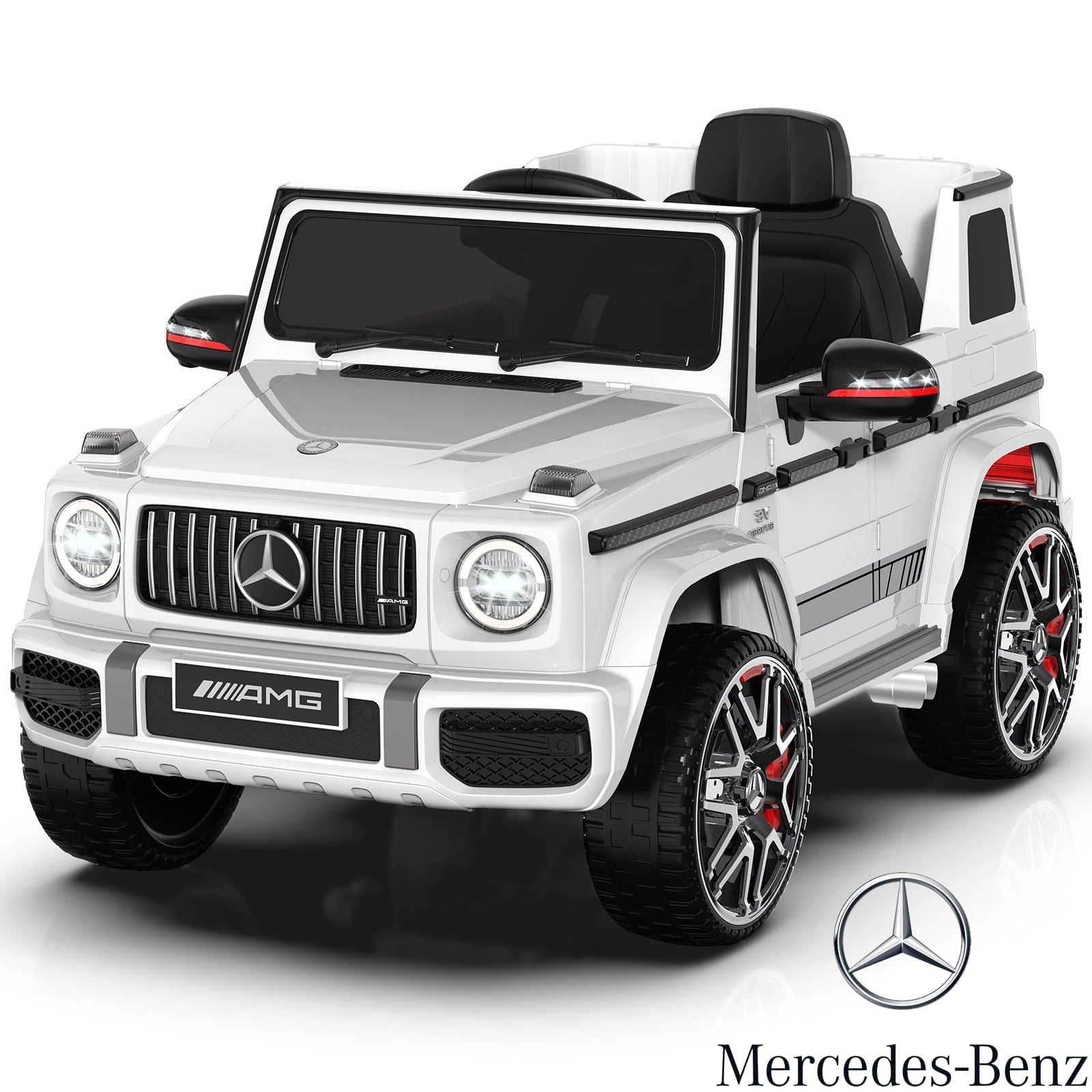 12Volt 1 Seater Mercedes-Benz G63 Licensed Powered Ride on Toy with Remote Control, Gift for Kids Aged 2~4 Years -Red