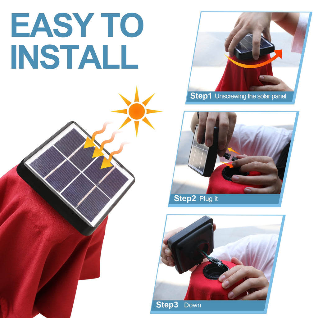 ABCCANOPY 7.5ft Patio Solar Umbrella LED Outdoor Umbrella with Tilt and Crank, Turquoise