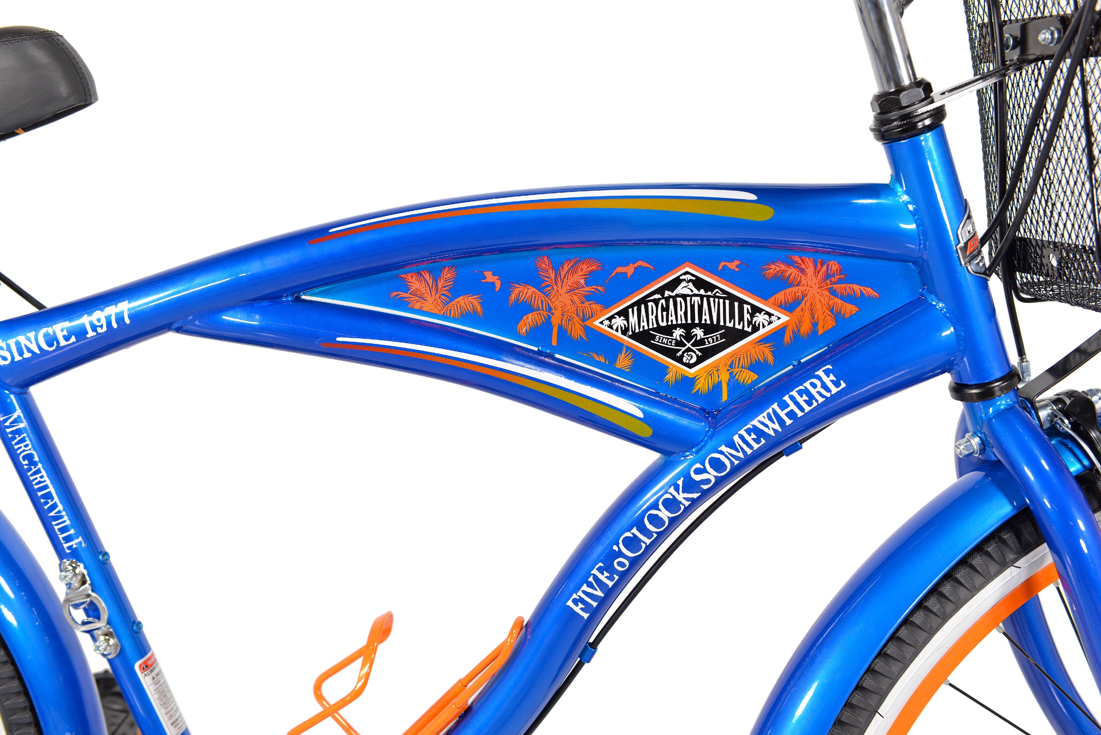 BCA 26 Inch Margaritaville Multi-Speed Cruiser Men's Bike, Blue