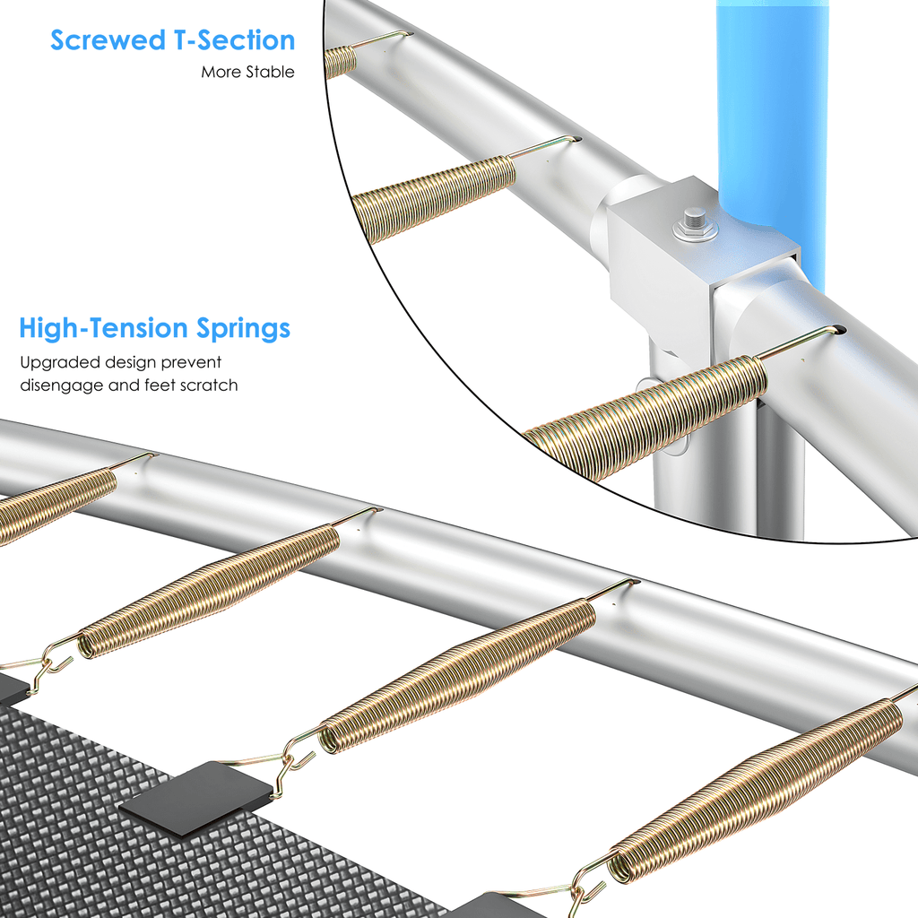 16FT Trampoline for 8-9 Kids Adults with Basketball Hoop, Ladder, Light, Sprinkler, Socks, Outdoor Heavy Duty Recreational Trampoline