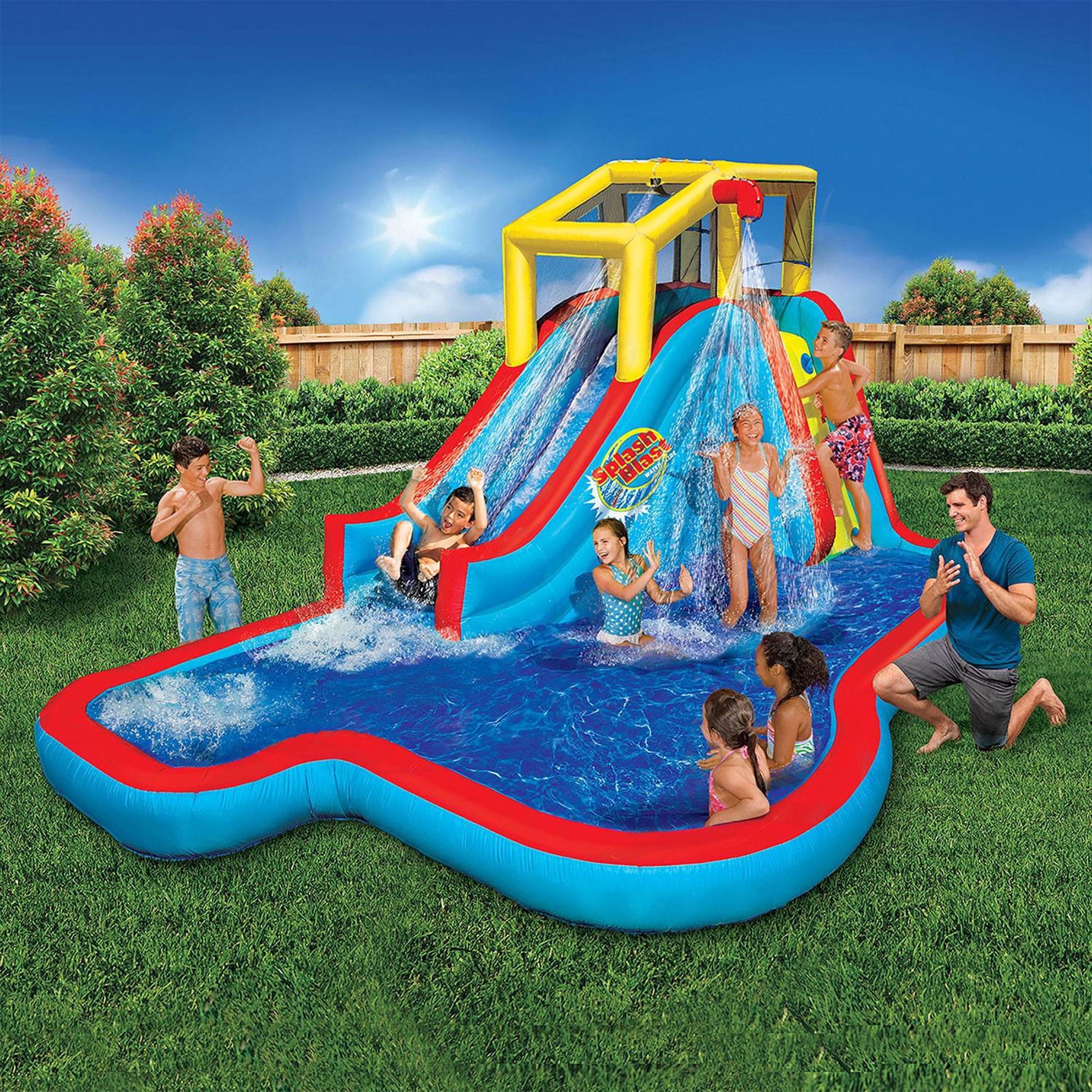 Banzai Slide N' Soak Inflatable Outdoor Kids Splash Pool Water Park
