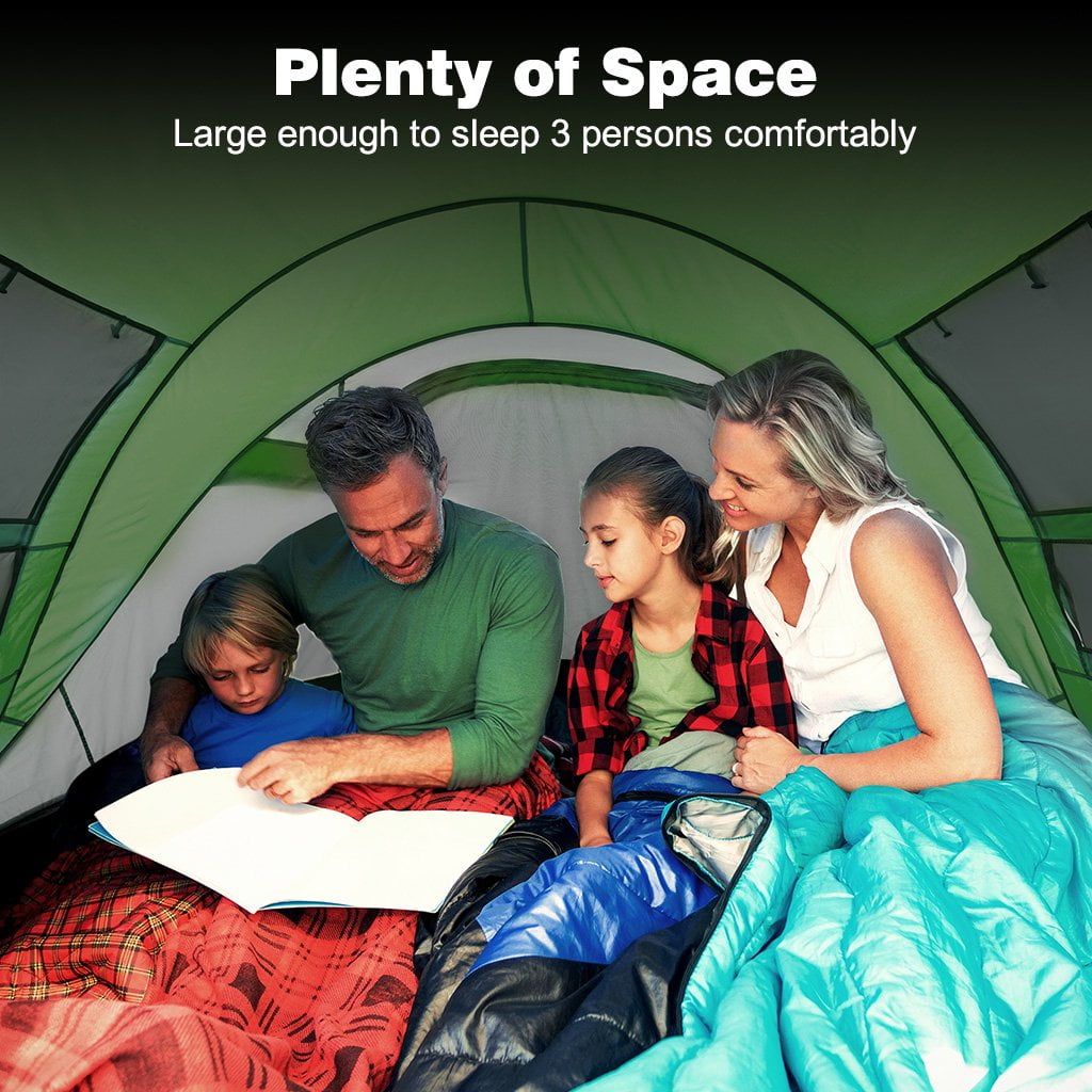 4 Person Pop Up Tents for Camping, CoPedvic Waterproof Instant Family Tents Upgraded Large Size with 2 Doors, Blue