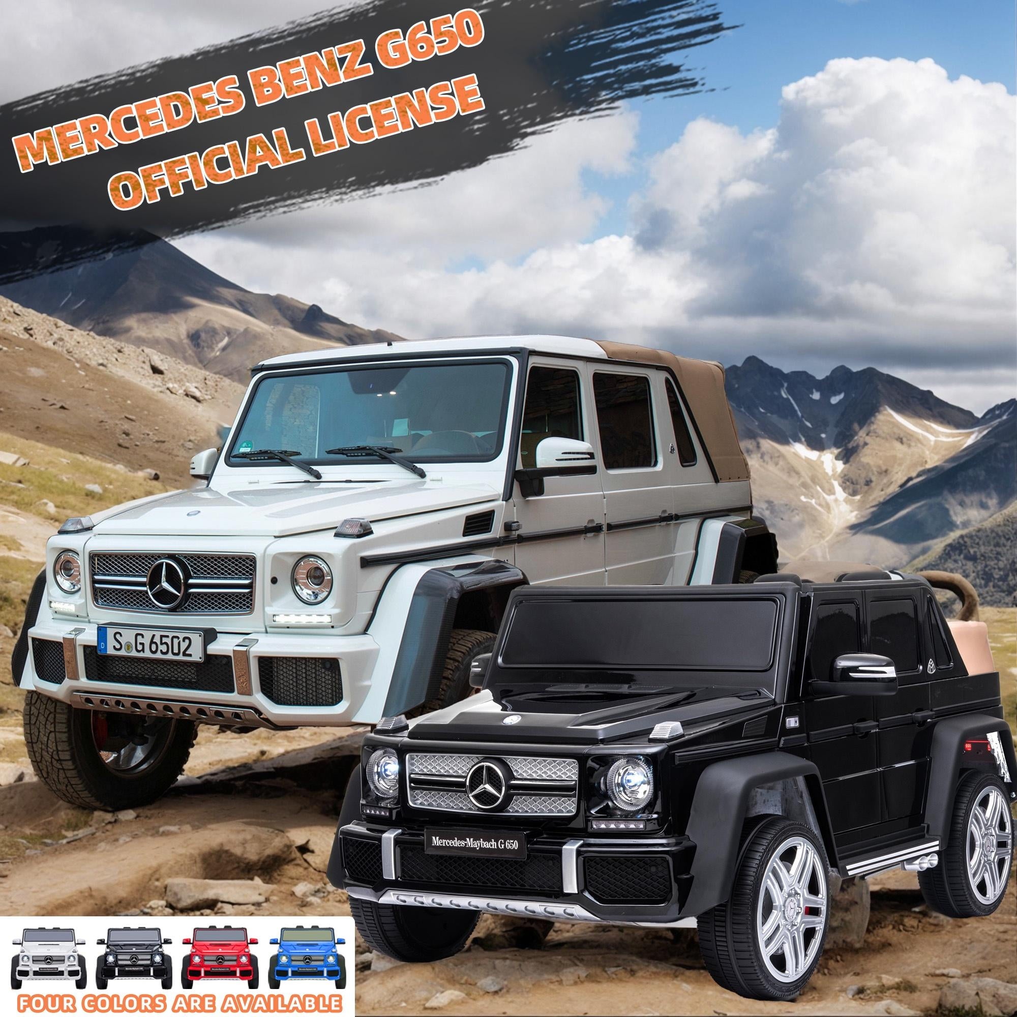 24V Ride on Car with Remote Control for Kids Mercedes Benz Ride on Car Toy for Boys and Girls 3-6 Years Old, Electric Vehicle, Bluetooth, LED Light, White