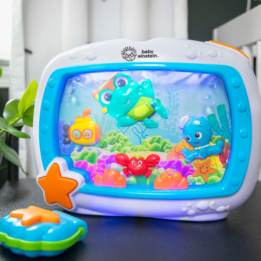 Baby Einstein Sea Dreams Soother Baby Sleep Sound Machine with Remote, Multicolor