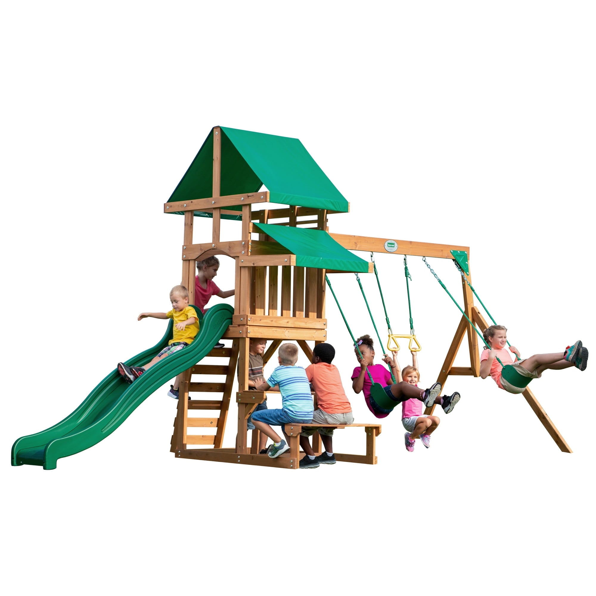 Backyard Discovery Belmont All Cedar Wood Playset Swing Set