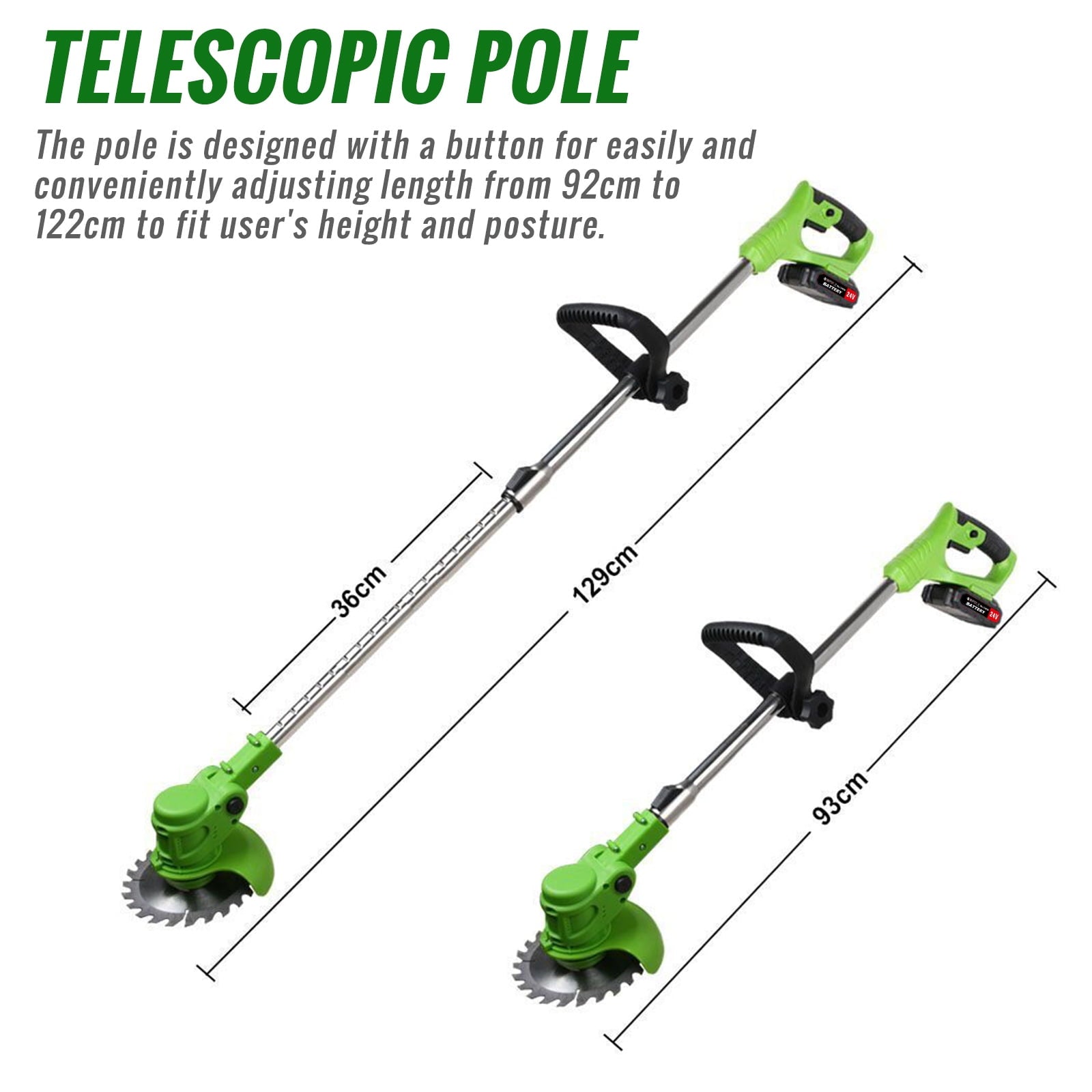 24V 800W Electric Grass Trimmer Cordless With Brushless Electric Machine, Battery Weed Eater, Electric Weed Wacker, Lawn Mower Cordless Pruning Cutter Weed Wacker Garden Trimming Tool