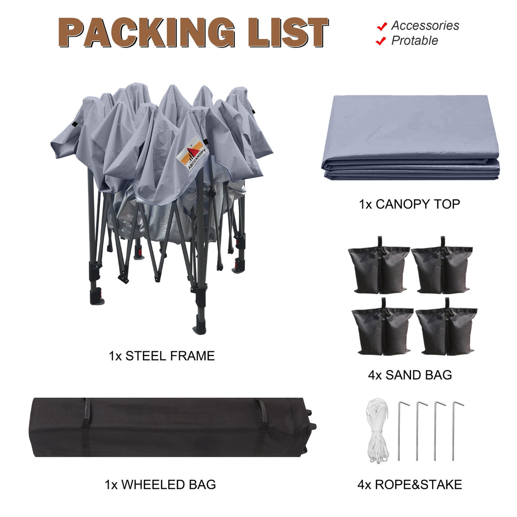 ABCCANOPY 10 ft x 10 ft Easy Pop up Outdoor Canopy Tent, White