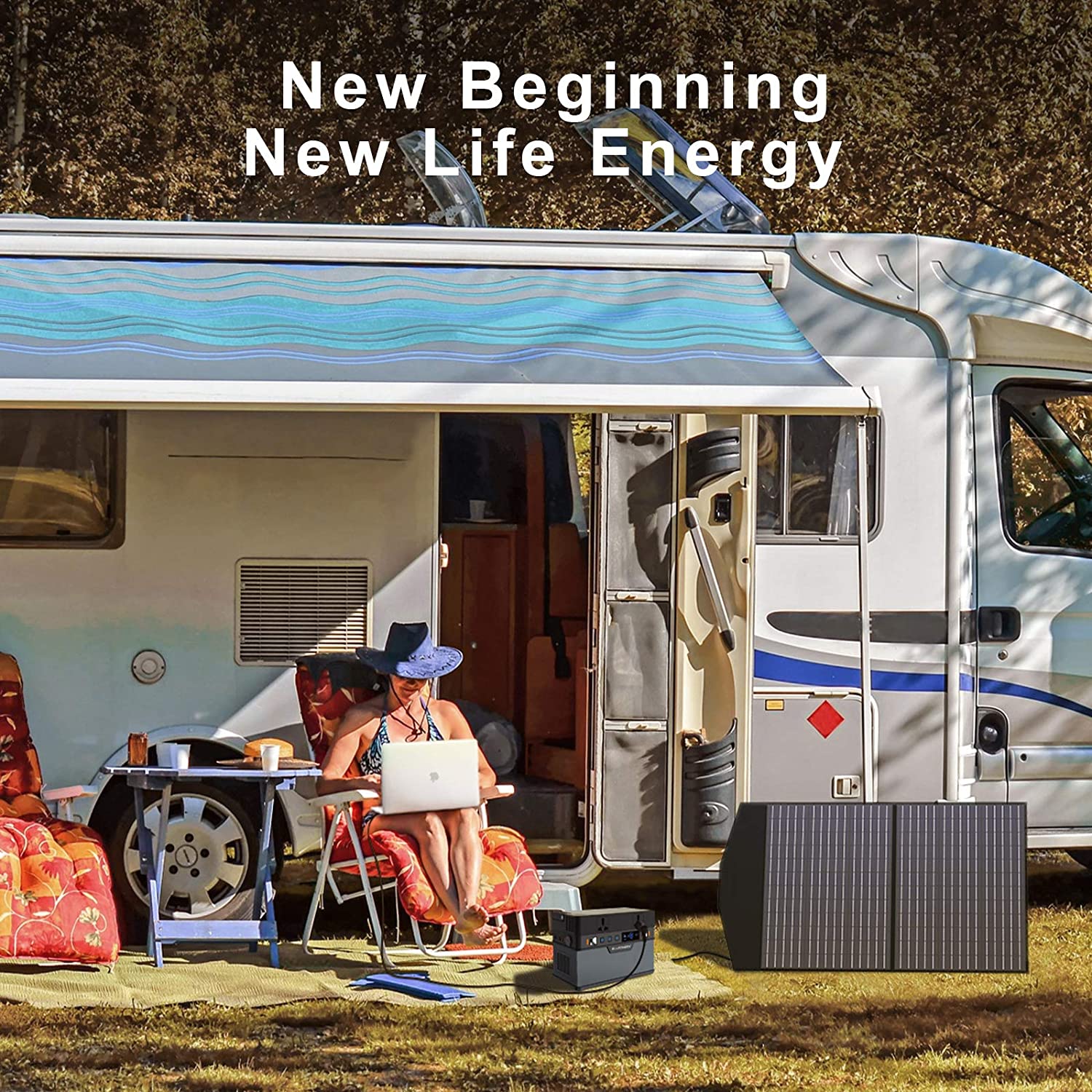 ALLPOWERS 288Wh 300W Portable Power Station with 100W Foldable Solar Panel, S300 Solar Generator Kit, Backup Battery for Camping Travel off-Grid [Shipping Separately]