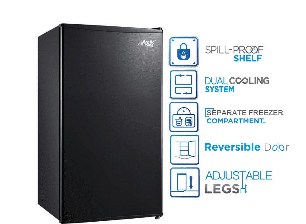 Arctic King 3.3 Cu ft Single Door Mini Fridge, Black