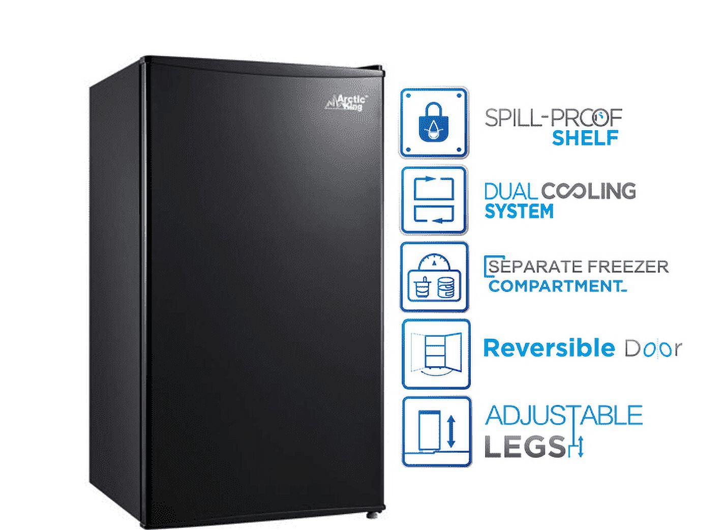 Arctic King 3.3 Cu ft Single Door Mini Fridge, Black