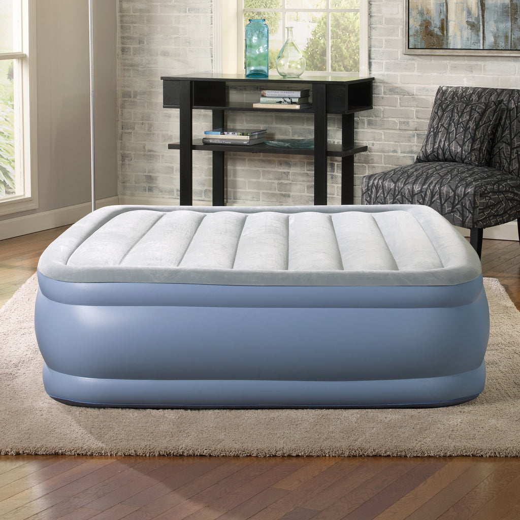 Beautyrest Hi Loft 17" Queen Air Bed Mattress, Raised Inflatable Blow-Up Bed, Powerful Pump, Adjustable Firmness