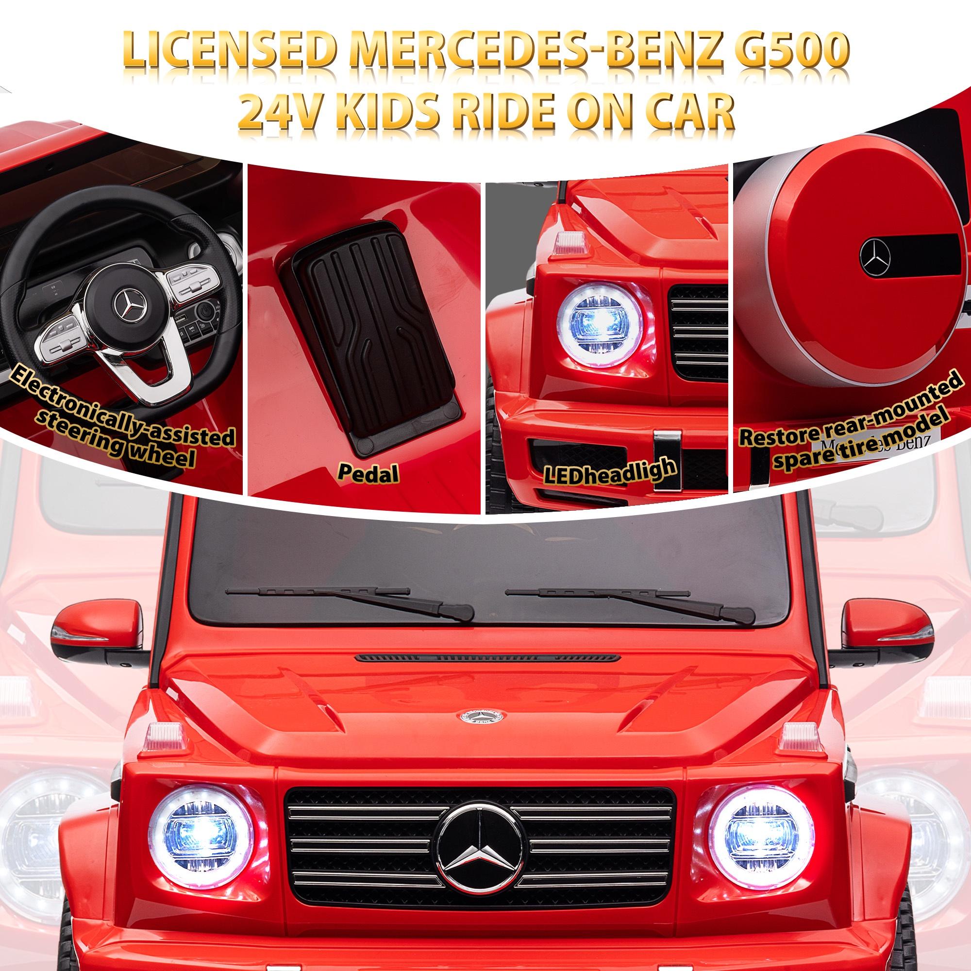 24V Ride on Car with Remote Control for Kids Mercedes Benz Ride on Car Toy for Boys and Girls 3-6 Years Old, Electric Vehicle, Bluetooth, LED Light, White