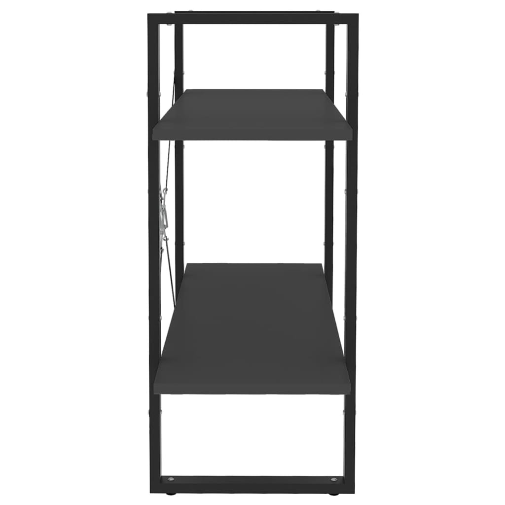 Aibecy 2-Tier Book Cabinet Gray 31.5"x11.8"x27.6" Engineered Wood