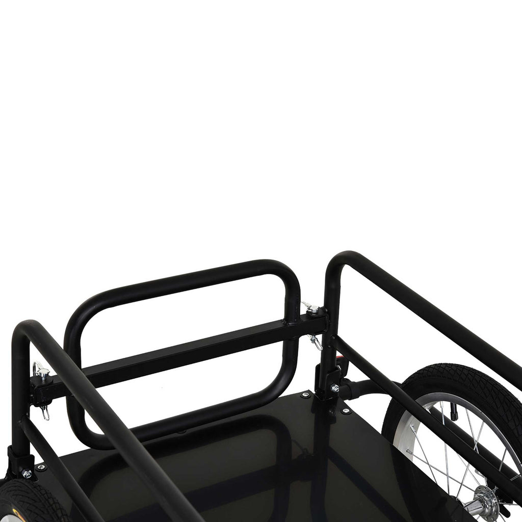 Aosom Foldable Bike Cargo Trailer Bicycle Cart Wagon Trailer with Hitch, Black