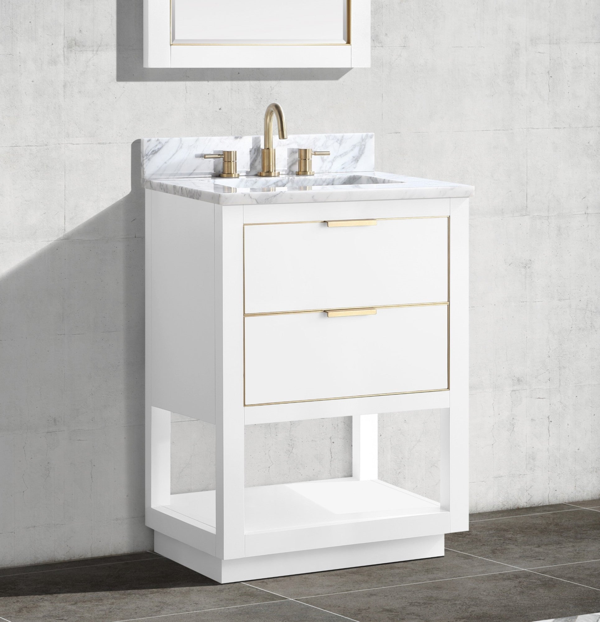 Avanity Allie-Vs25-G-C Allie 25" Free Standing Single Basin Vanity Set - White