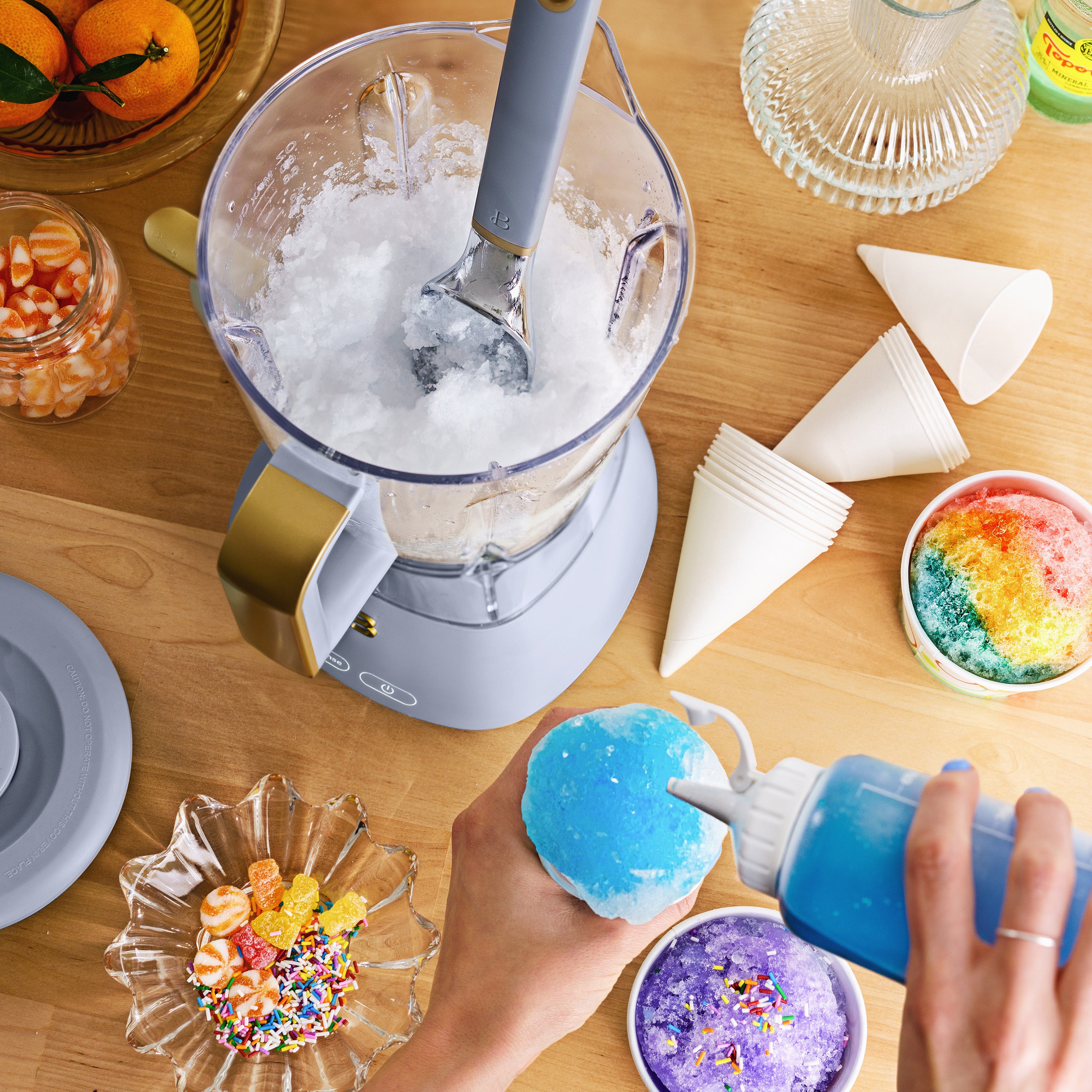 Beautiful Slush Crush 60 oz 4-Speed Frozen Drink Maker, White Icing by Drew Barrymore