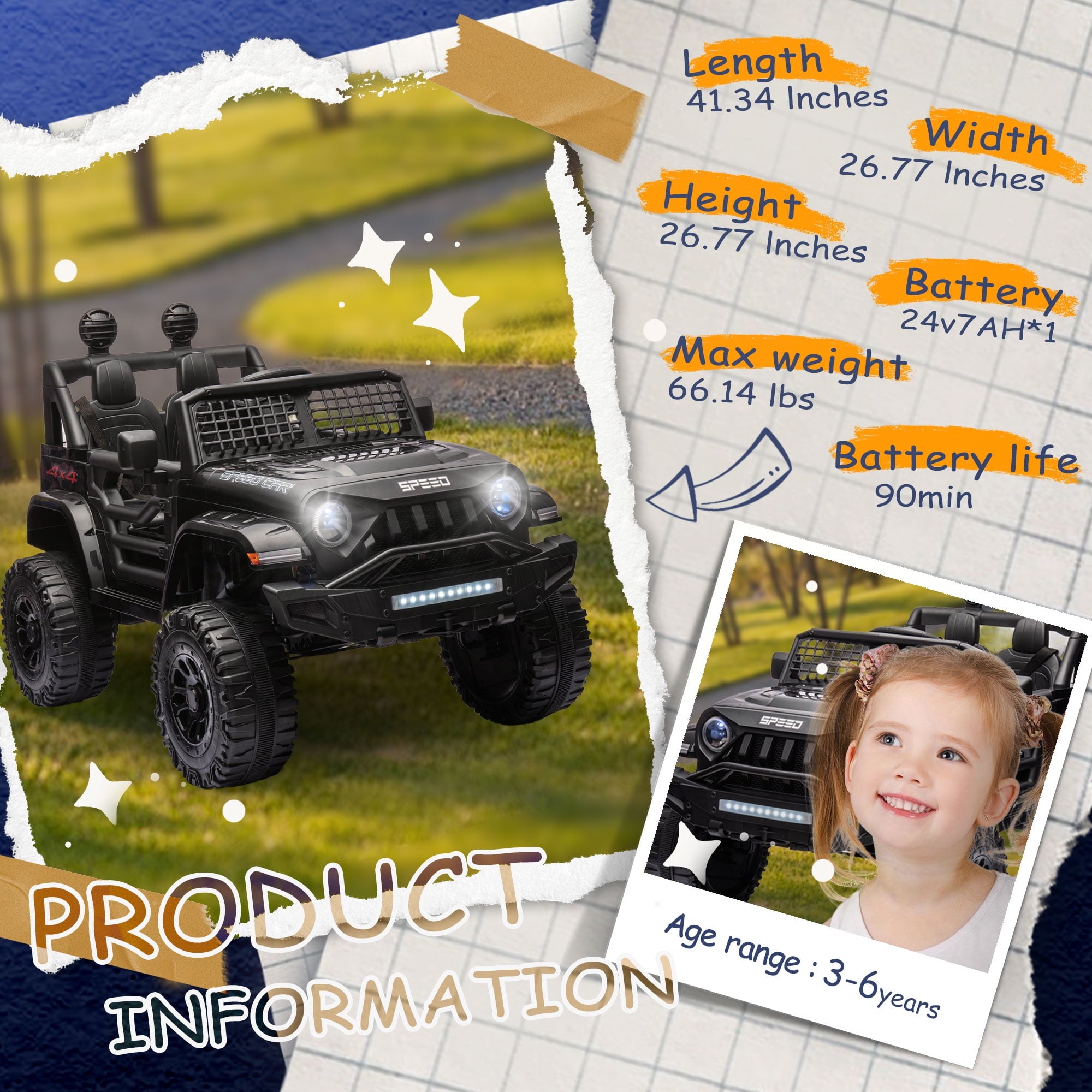 24V 2 Seater Kids Ride On Car Truck with 20" Extra Wide Seat, 4WD/2WD Switchable Kids Electric Vehicle with 4x100W Powerful Engine, Remote Control, Soft Brake, Music, Suspension, LED Light (Pink)