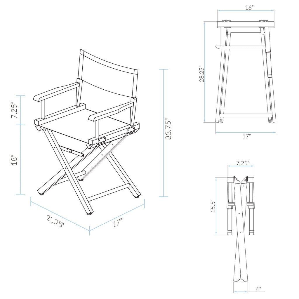 "18" Director's Chair Honey Oak Frame-Magenta Canvas"