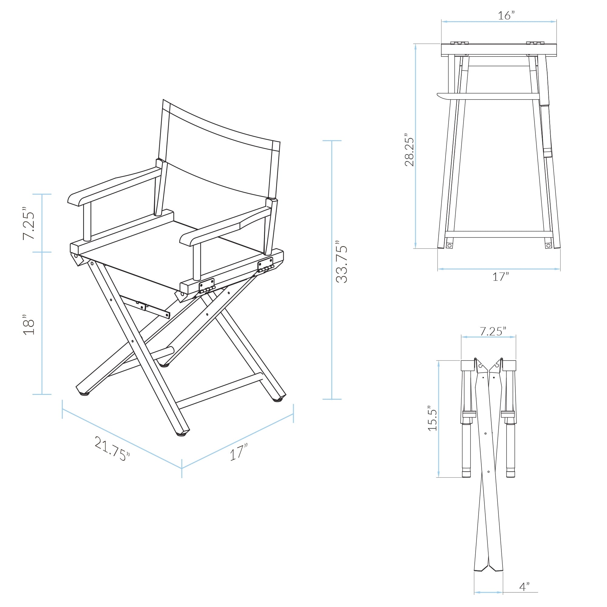 "18" Director's Chair Honey Oak Frame-Magenta Canvas"