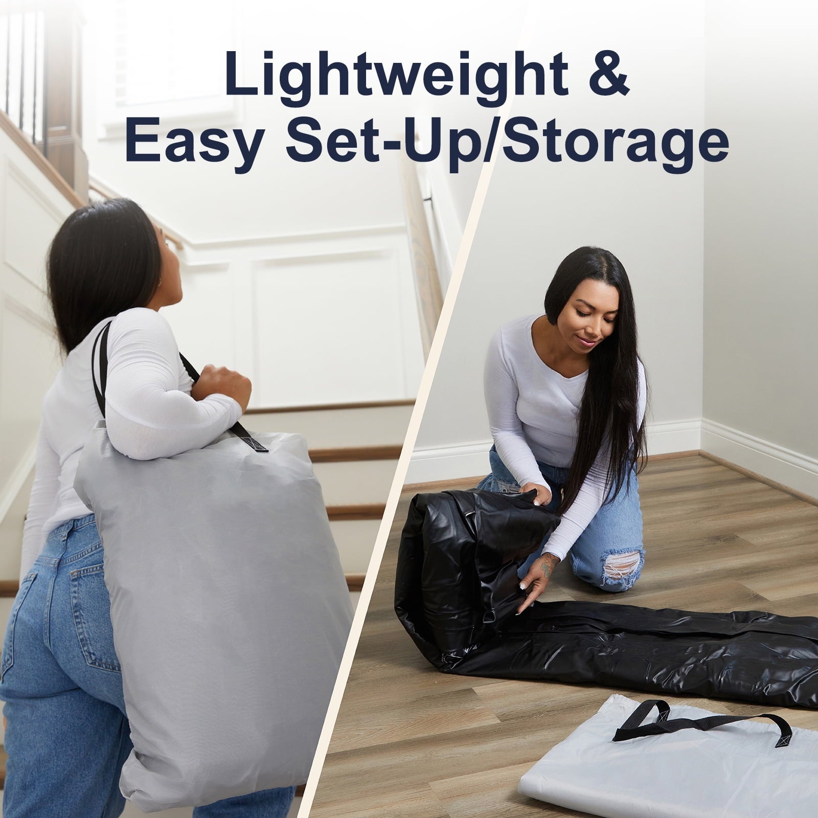 18 Inch High Air Mattress Queen with Built in Pump, Elevated Quick Inflation/Deflation Inflatable Beds, High Durability Blow Up Mattresses for Camping, Indoor Colchon, Guests Air Bed, Black