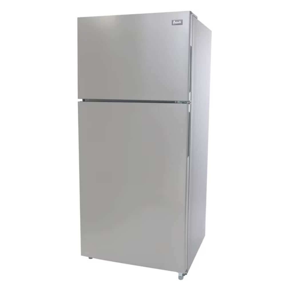 Avanti 18 Cu. ft. Top Mount Refrigerator, Standard Door Style, Stainless Steel - New