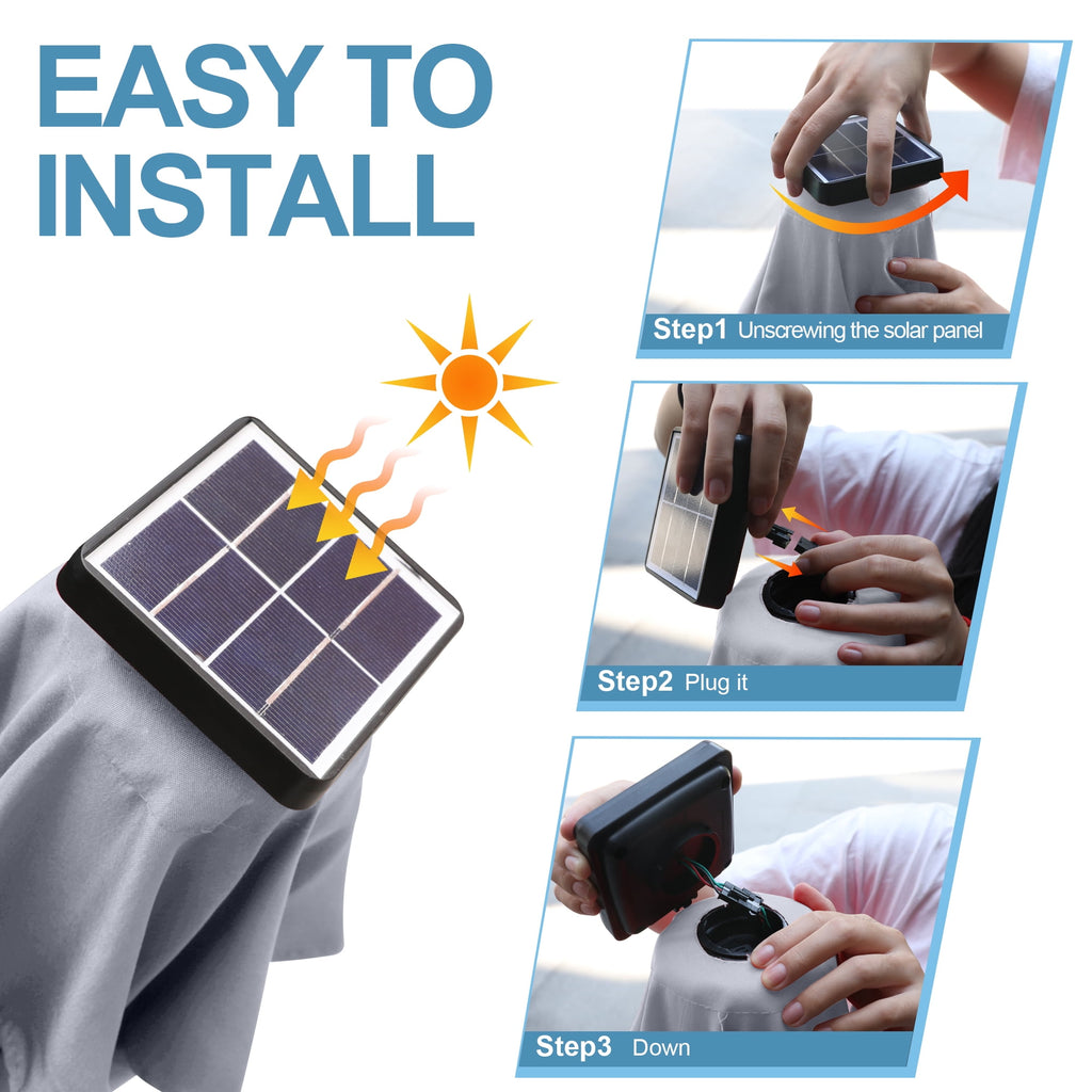 ABCCANOPY 7.5ft Patio Solar Umbrella LED Outdoor Umbrella with Tilt and Crank, Turquoise