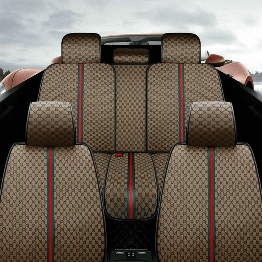 Aotiyer Universal Car Seat Covers 5PCS Full Set Car Seat Covers Accessories Breathable Leather Automotive Seat Covers for Most Cars SUVs Pick-up Trucks