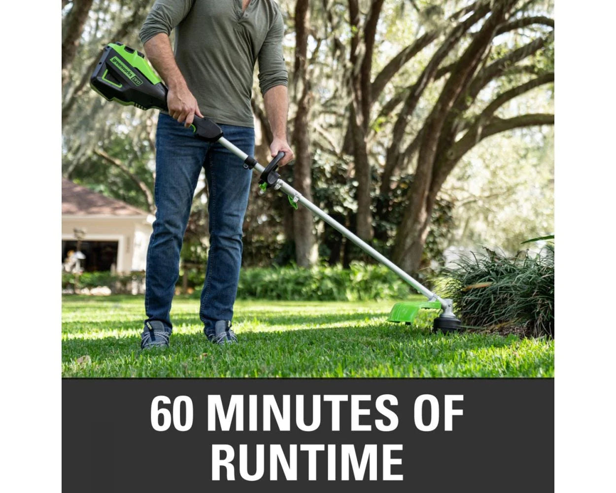 Greenworks 60V 16" Cordless Battery String Trimmer (Attachment Capable) with 4.0Ah Battery & Charger