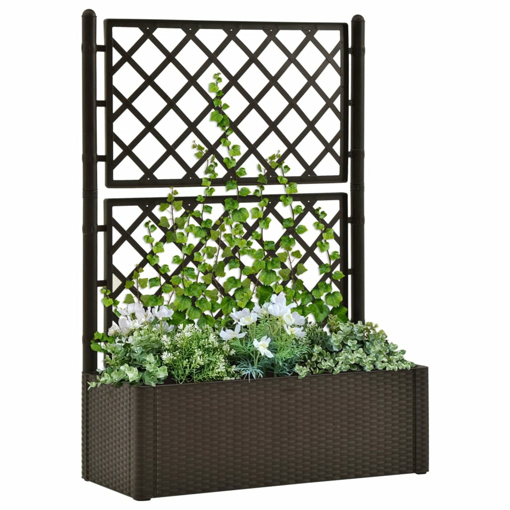 ametoys Garden Raised Bed with Trellis and Self Watering System Mocha
