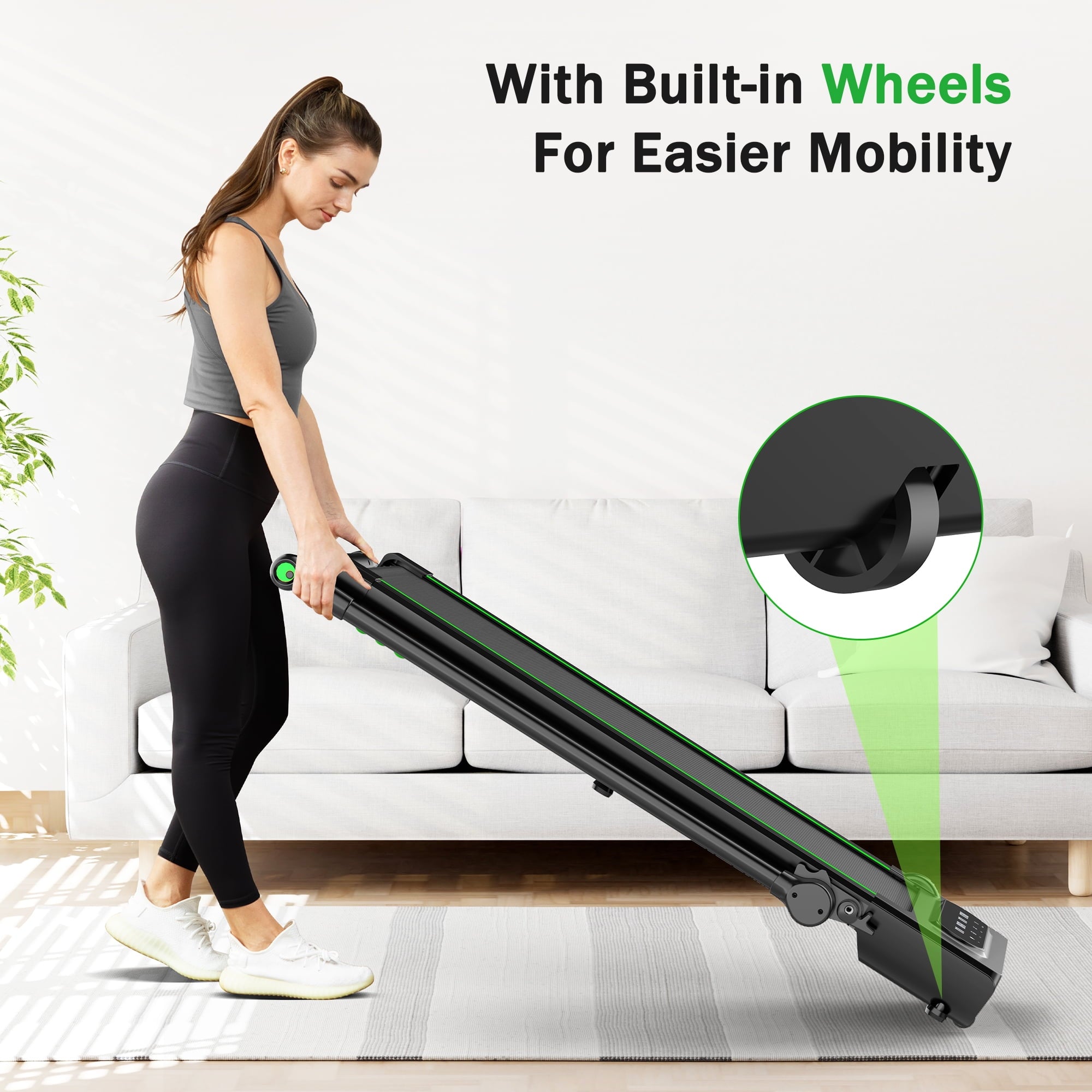 2 in 1 Walking Pad,Under Desk Treadmill for Home/Office, Neche Folding Treadmill 2.5HP with Remote,0.6-7.6mph