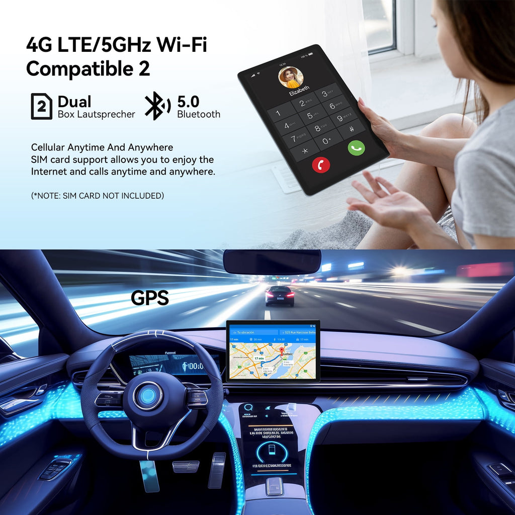 Android 14 Tablet,128GB ROM 1TB Expand,HD IPS Touchscreen, 5G/2.4G WiFi, Bluetooth 5.0, GPS, 4G Phone Tablet,2024 Newest