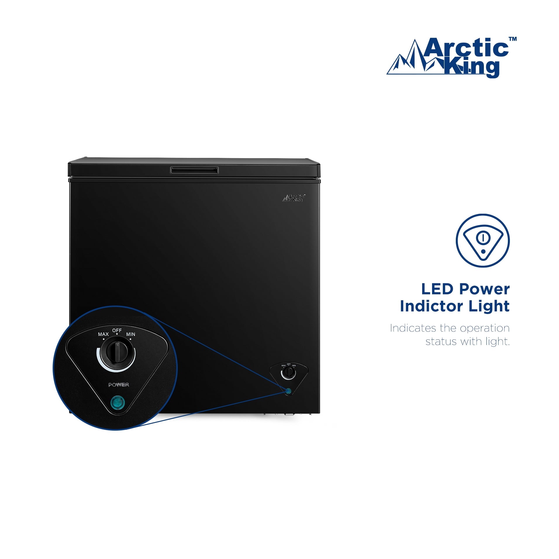 Arctic King 7 Cu ft Chest Freezer, Black