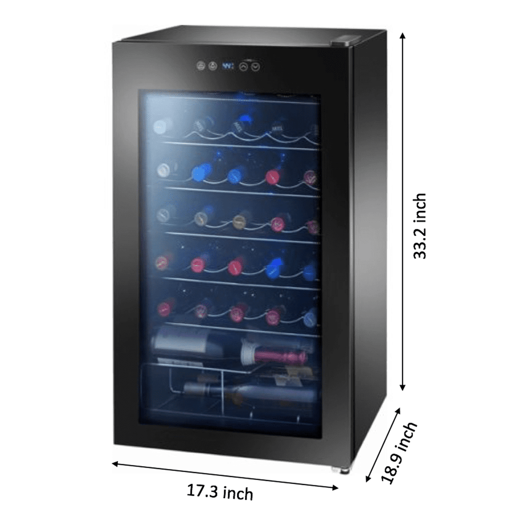 Arctic King Premium 34-Bottle Standard Wine Cooler, Glass Door, AWCA034ADB