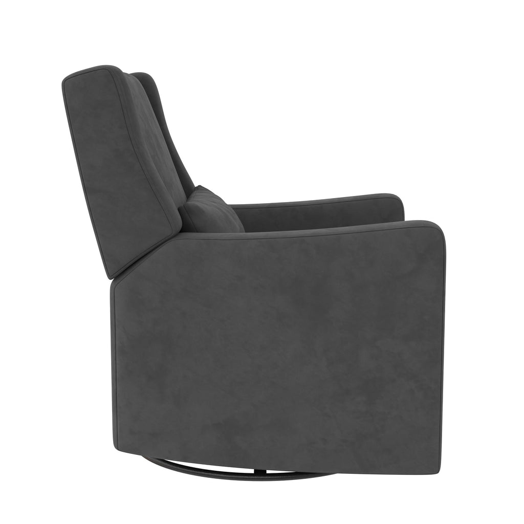 Baby Relax Otto 4-in-1 Nursery Swivel Glider Rocker Power Recliner with USB Ports, Gray Velvet