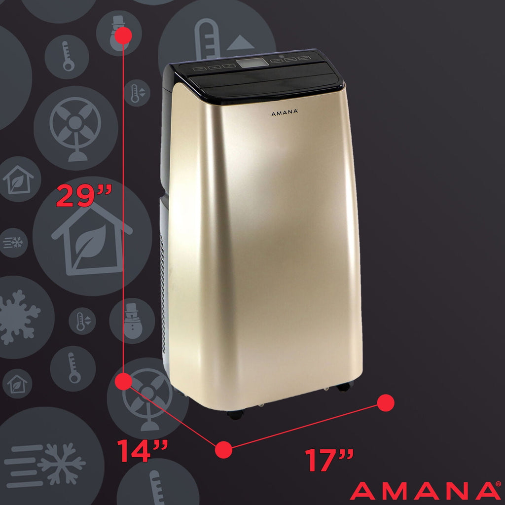Amana 12,000 BTU, Portable Air Conditioner with Remote Control in Gold/Black for Rooms up to 500 -Sq. ft.