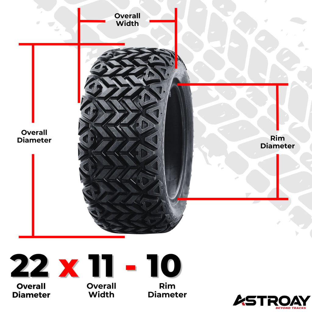 22 x 11 - 10 Astroay GF03 Golf Cart Tire