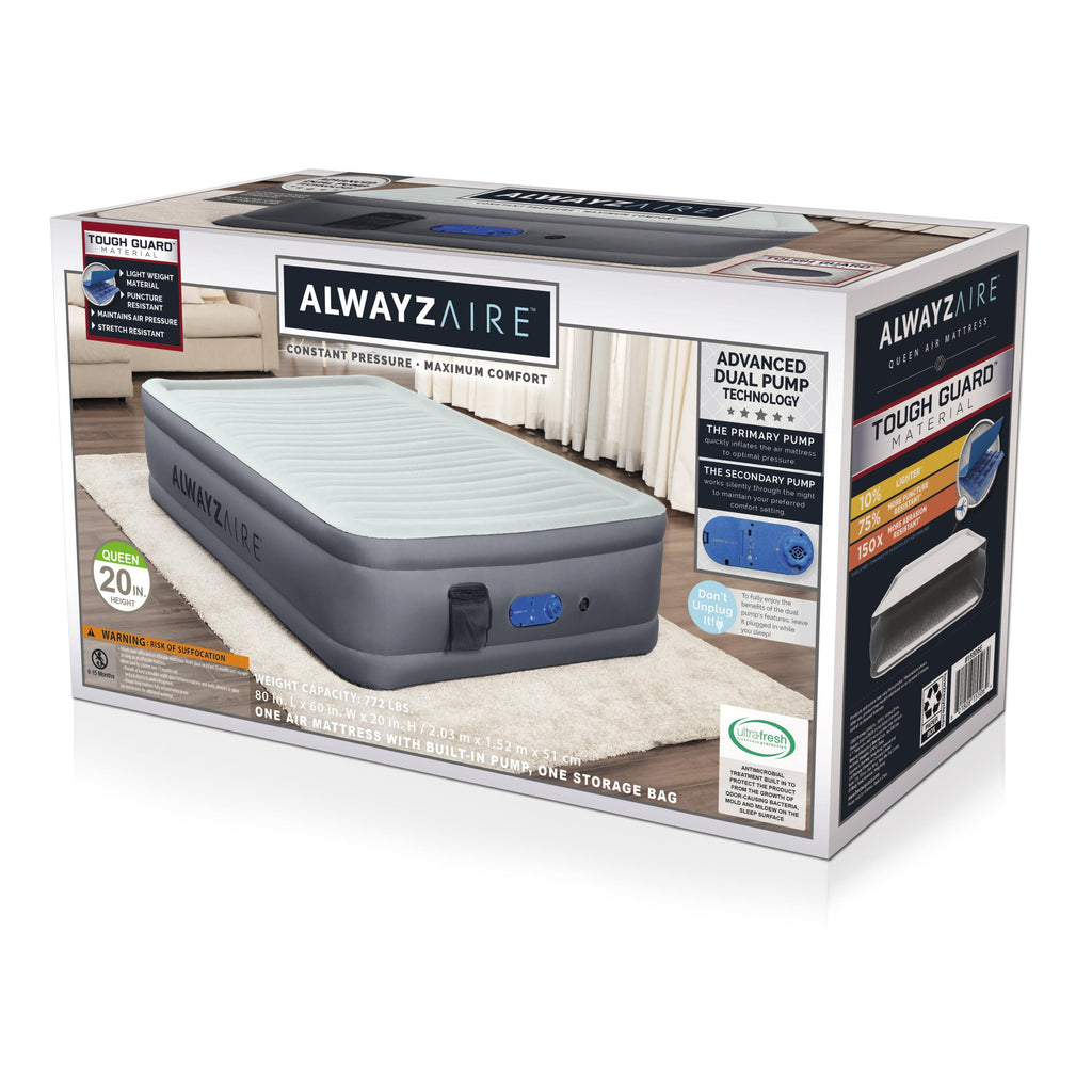 AlwayzAire 20" Queen Air Mattress with Built-in Pump