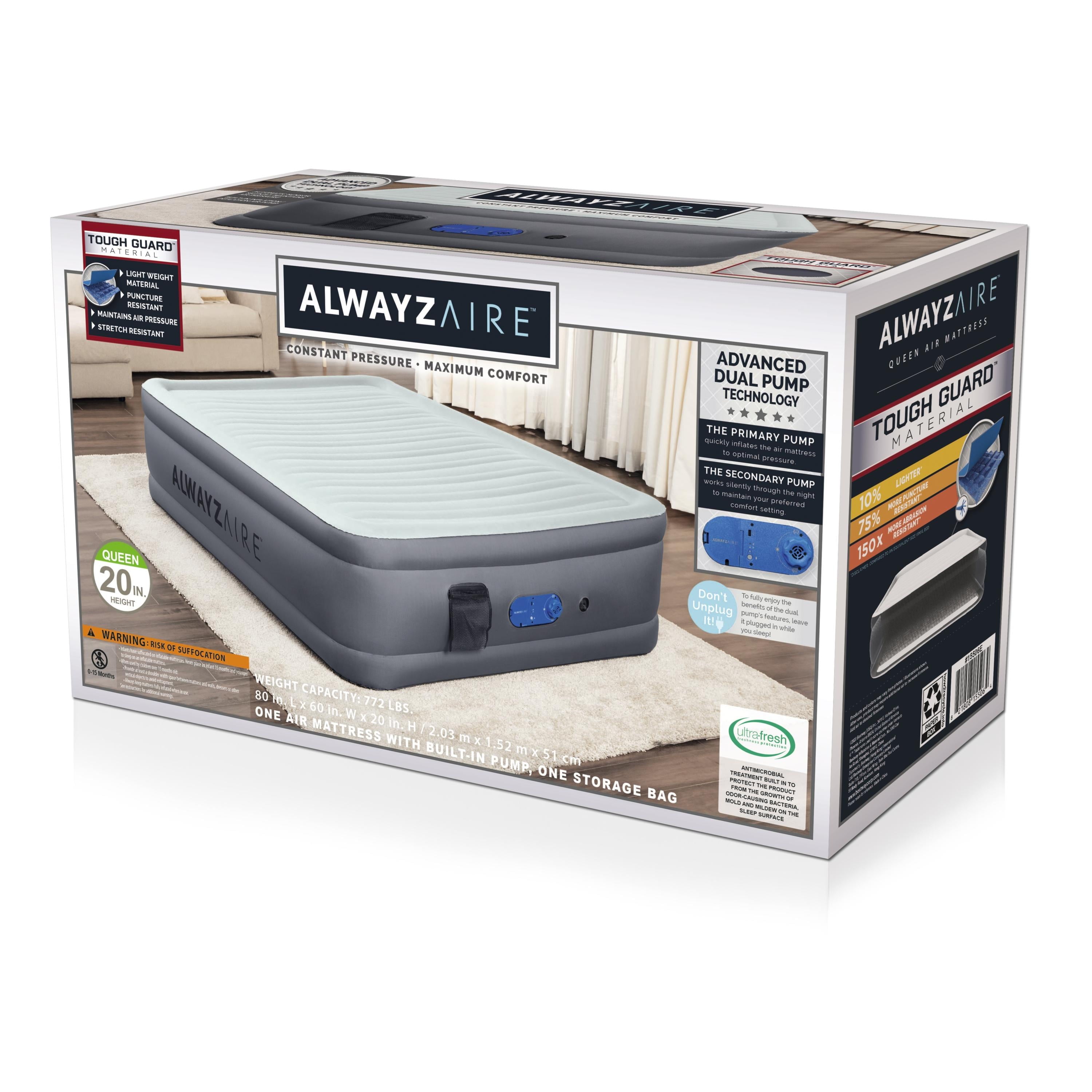 AlwayzAire 20" Queen Air Mattress with Built-in Pump