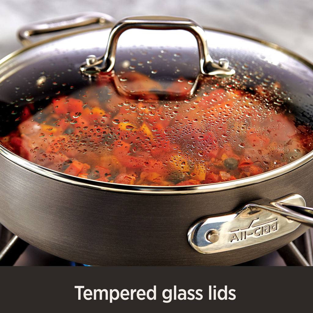 All-Clad E7853364 HA1 Hard Anodized Nonstick Dishwasher Safe PFOA Free Saute Pan Cookware, 4-Quart, Black