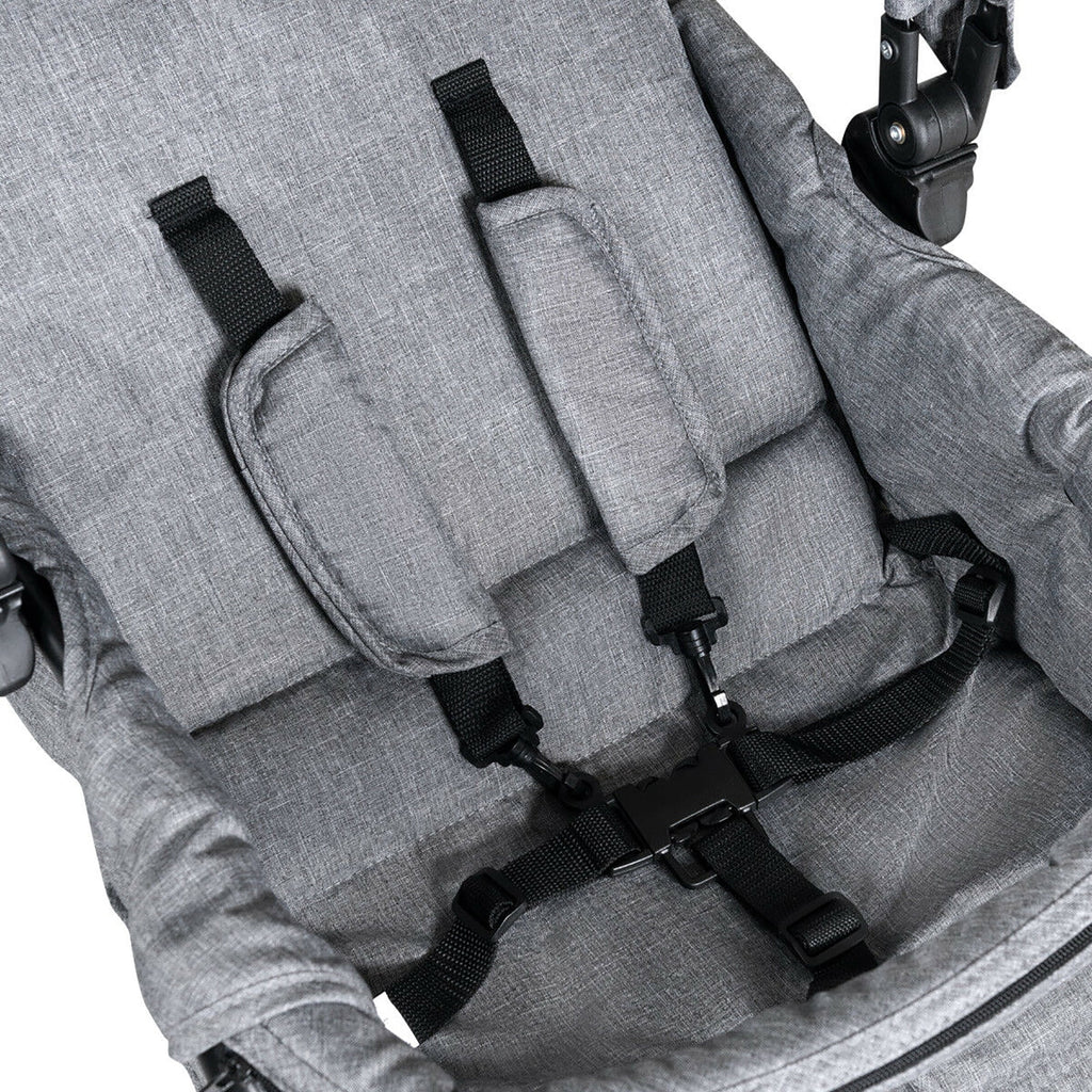 Babyjoy Double Stroller Foldable Baby Twin Lightweight Travel Stroller Infant Pushchair Black