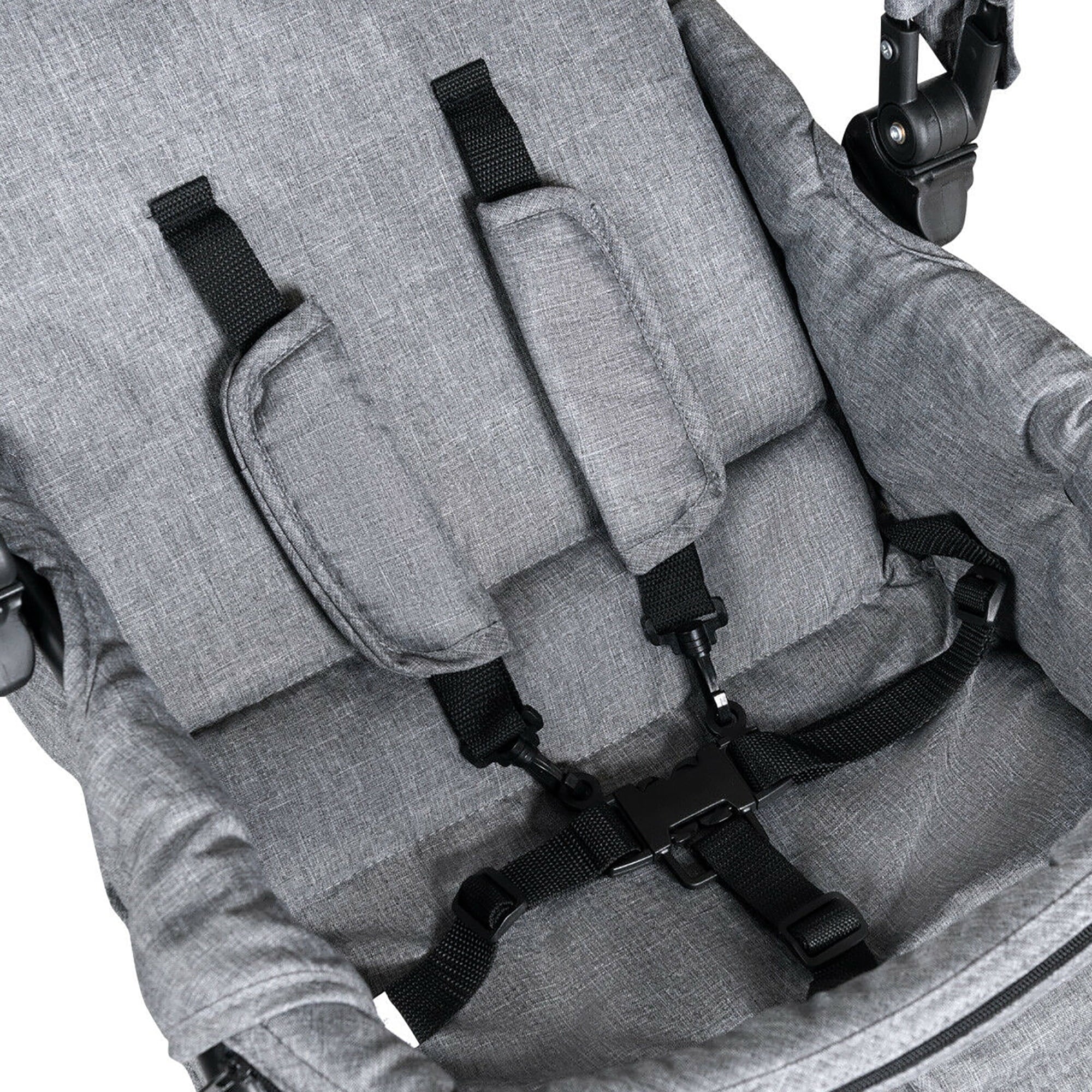 Babyjoy Double Stroller Foldable Baby Twin Lightweight Travel Stroller Infant Pushchair Black