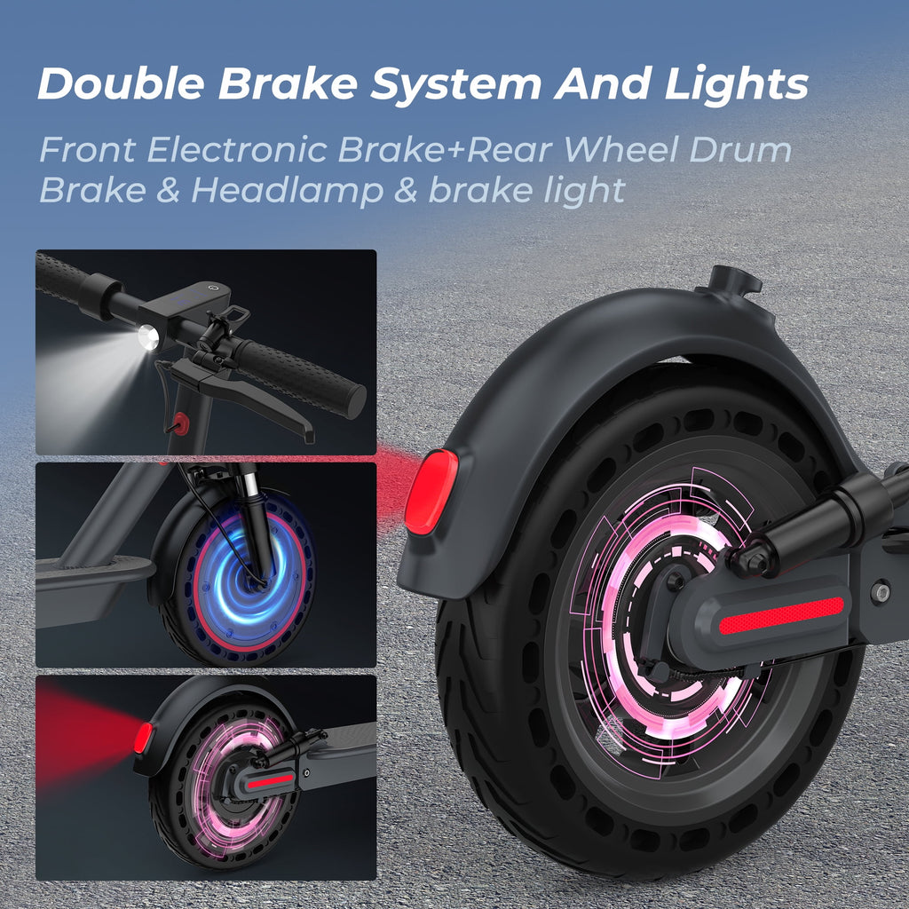 AOVOPRO TMAX 500W 10' Foldable Electric Scooter, 21 mph Top Speed with Dual Braking System and Shock Absorption