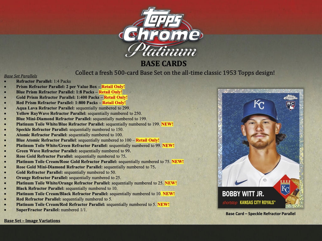 2022 Topps Chrome Platinum Anniversary Baseball Trading Cards Blaster Box