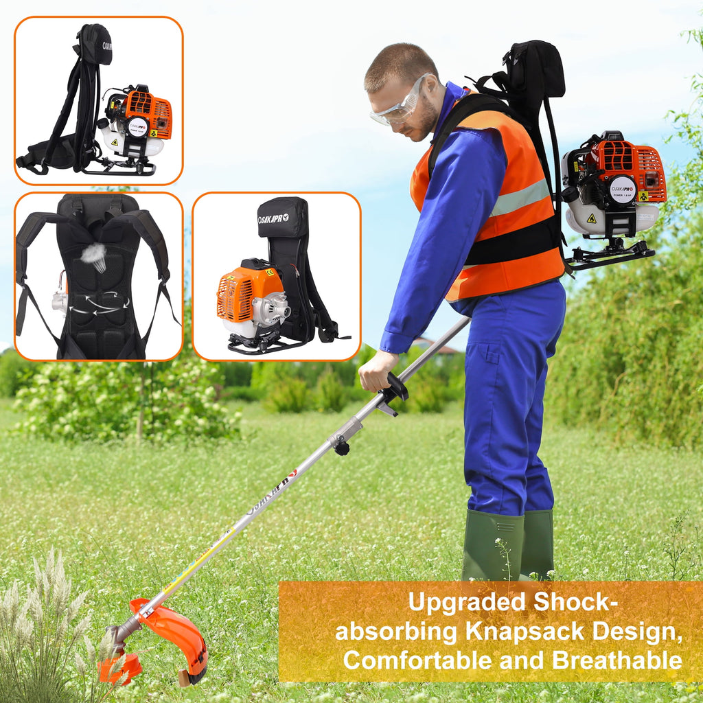 4 in 1 Weed Eater Grass Trimmer, Multi-Functional String Trimmer with Gas Pole Saw, Hedge Trimmer, Weed Trimmer, and Brush Cutter, Weed Eater for Patio Garden Lawn, 52CC 2-Cycle