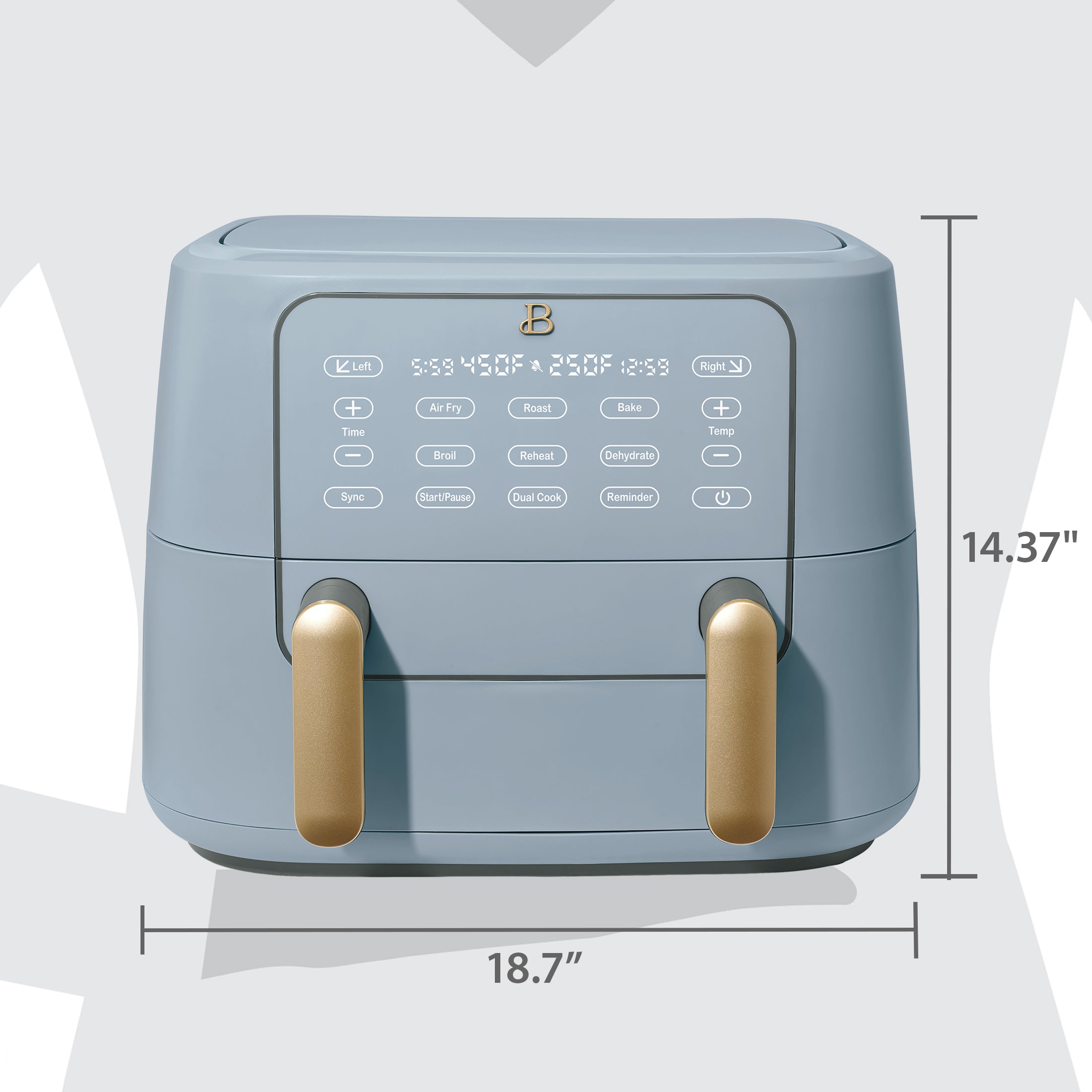 Beautiful 9 QT TriZone Air Fryer, White Icing by Drew Barrymore