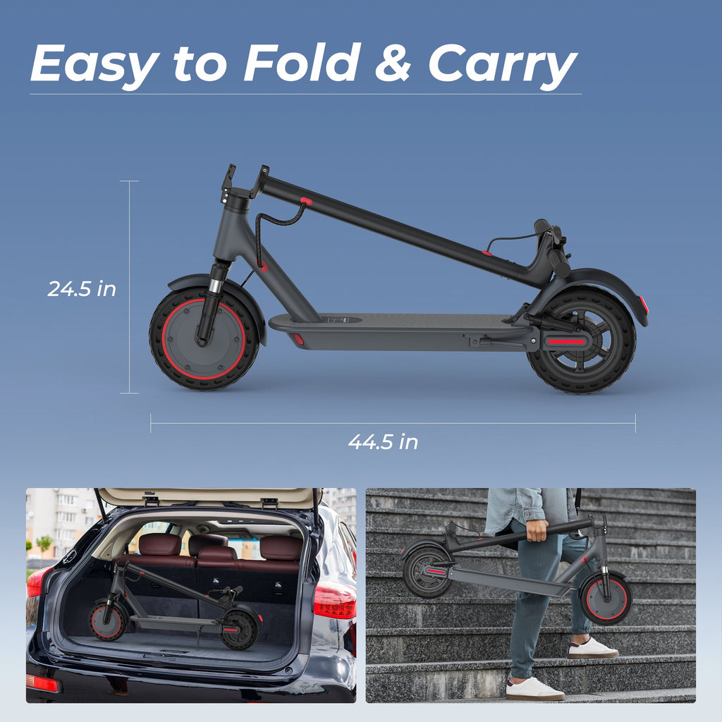 AOVOPRO TMAX 500W 10' Foldable Electric Scooter, 21 mph Top Speed with Dual Braking System and Shock Absorption