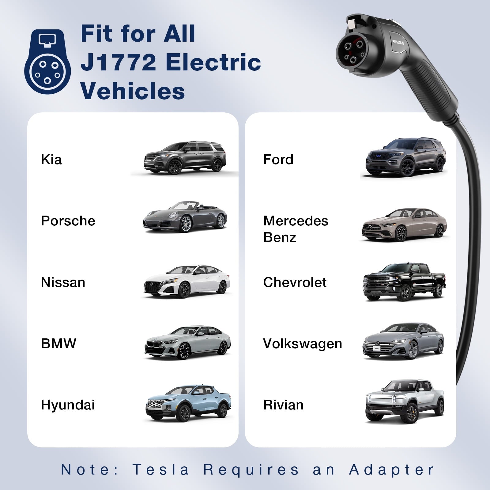 AVAPOW Level 2 Portable EV Charger, 240V 40A Electric Car Charger with 25FT Charging Cable, Plug-in EV Charging Station with NEMA 14-50 Plug