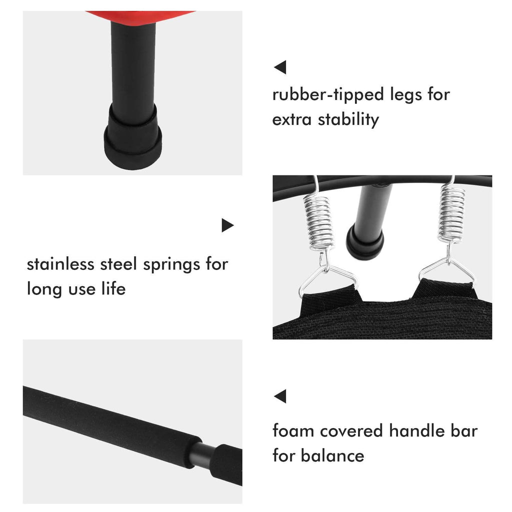 ANCHEER Foldable Trampoline, Mini Rebounder Trampoline with Adjustable Handle, Exercise Trampoline, Parent Child Trampoline Max 220lbs